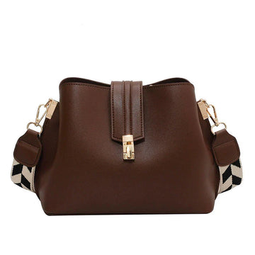 レトロレザーバッグ – ワイドストラップ付き